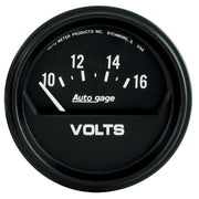 AutoMeter 2319 - GAUGE, VOLTMETER, 2 5/8", 16V, ELEC, BLACK, AUTOGAGE 3