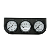 AutoMeter 2327 - GAUGE CONSOLE, OILP/WTMP/VOLT, 2", 100PSI/280?F/16V, WHT DIAL, BLK BZL, AG 3