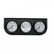 AutoMeter 2327 - GAUGE CONSOLE, OILP/WTMP/VOLT, 2", 100PSI/280?F/16V, WHT DIAL, BLK BZL, AG 4
