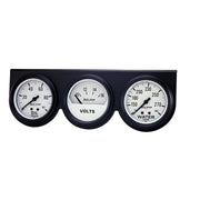AutoMeter 2328 - GAUGE CONSOLE, OILP/WTMP/VOLT, 2 5/8", 100PSI/280?F/16V, WHT DIAL, BLK BZL, AG 3
