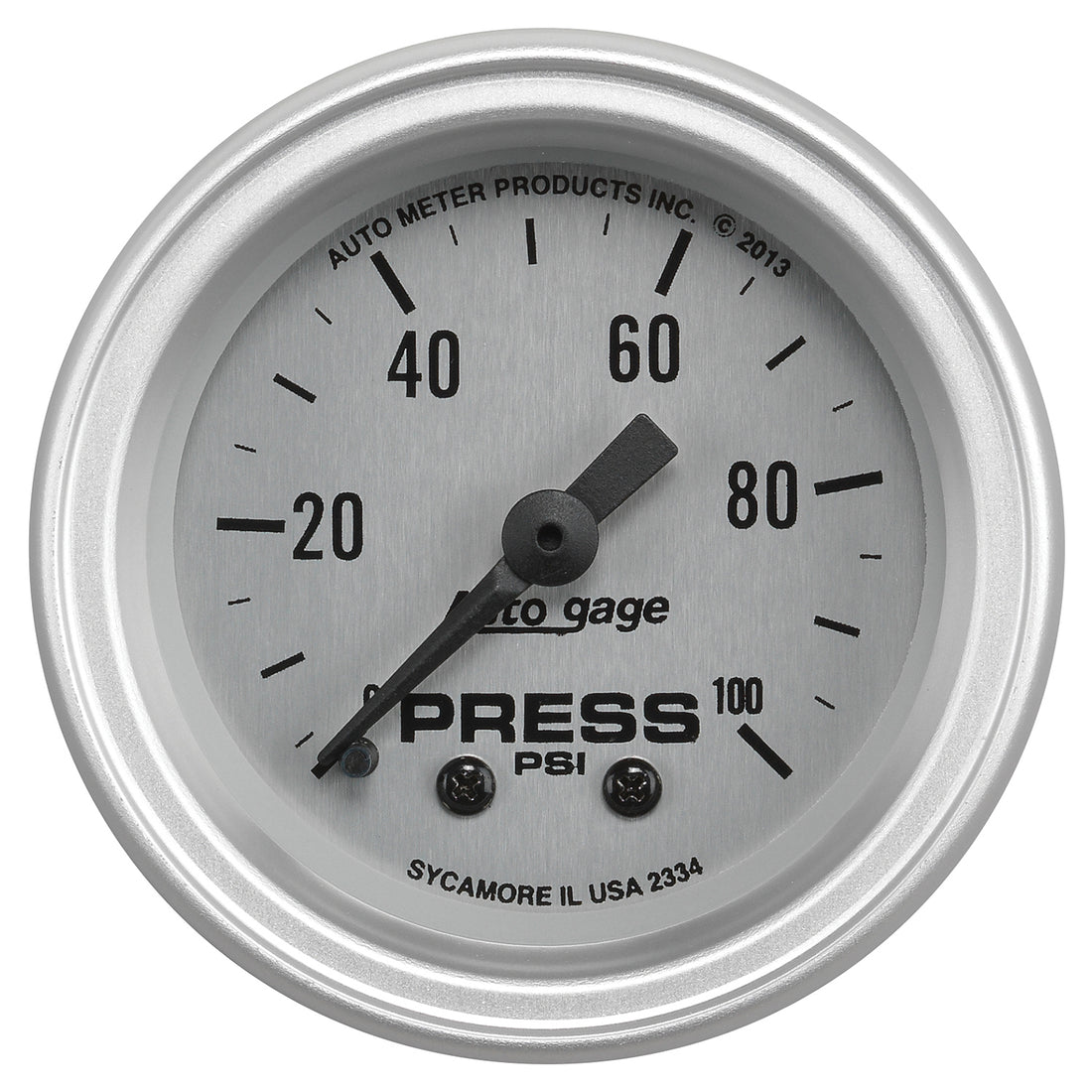 AutoMeter 2334 - GAUGE CONSOLE, PRESSURE, 2 1/16", 100PSI, SLVR DIAL, SLVR BEZEL, AUTOGAGE 3