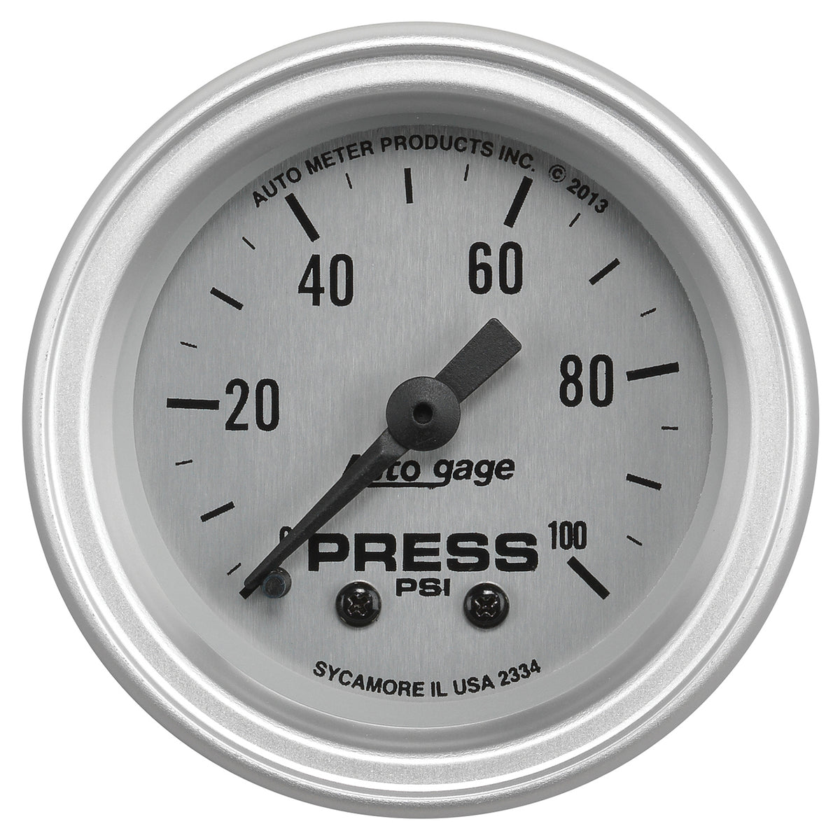 AutoMeter 2334 - GAUGE CONSOLE, PRESSURE, 2 1/16", 100PSI, SLVR DIAL, SLVR BEZEL, AUTOGAGE 3
