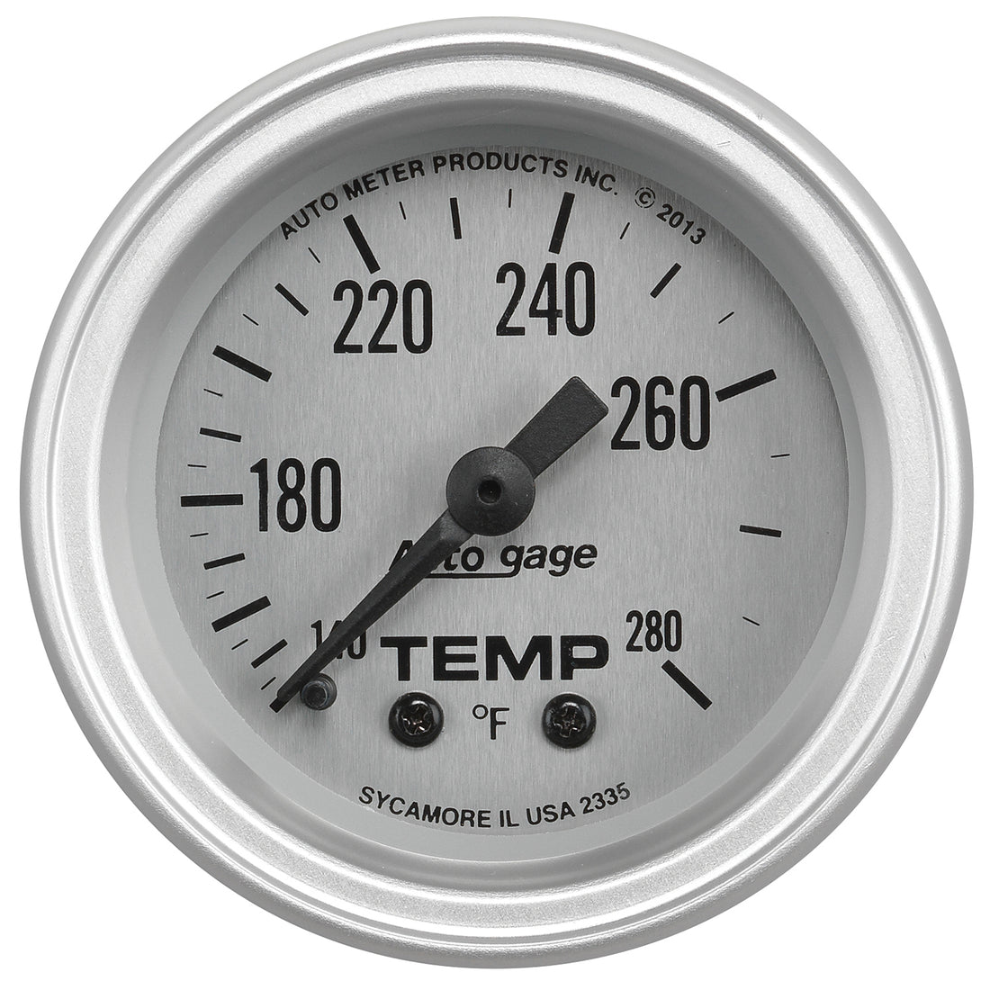 AutoMeter 2335 - GAUGE CONSOLE, TEMPERATURE, 2 1/16", 280?F, SLVR DIAL, SLVR BEZEL, AUTOGAGE 1