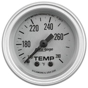 AutoMeter 2335 - GAUGE CONSOLE, TEMPERATURE, 2 1/16", 280?F, SLVR DIAL, SLVR BEZEL, AUTOGAGE 1