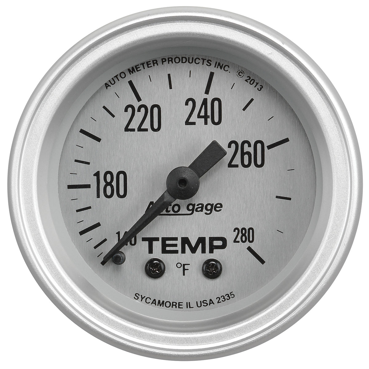 AutoMeter 2335 - GAUGE CONSOLE, TEMPERATURE, 2 1/16", 280?F, SLVR DIAL, SLVR BEZEL, AUTOGAGE 1