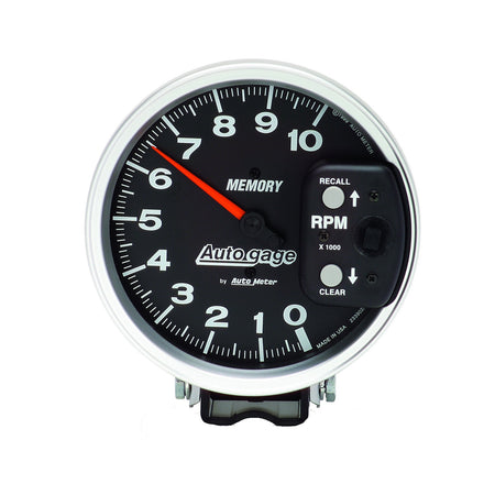 AutoMeter 233902 - GAUGE, TACHOMETER, 5", 10K RPM, PEDESTAL W/ PEAK MEMORY, BLACK, AUTO GAGE 4