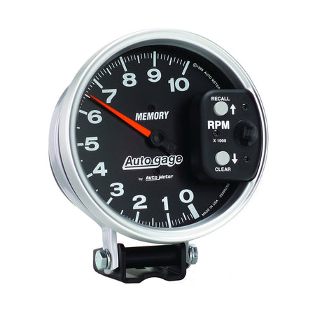 AutoMeter 233902 - GAUGE, TACHOMETER, 5", 10K RPM, PEDESTAL W/ PEAK MEMORY, BLACK, AUTO GAGE 5