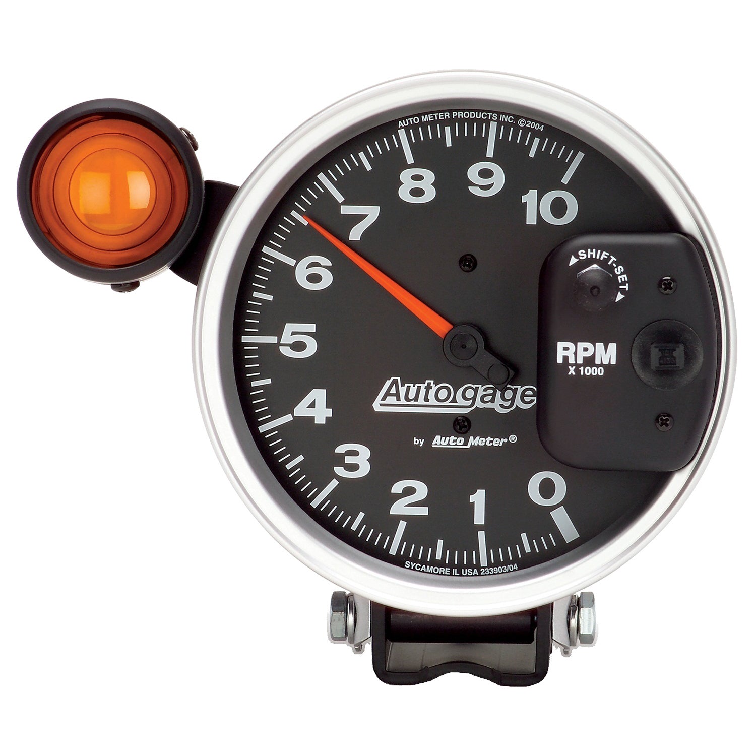 AutoMeter 233904 - GAUGE, TACHOMETER, 5", 10K RPM, PEDESTAL W/ EXT. SHIFT-LITE, BLACK, AUTO GAGE 3