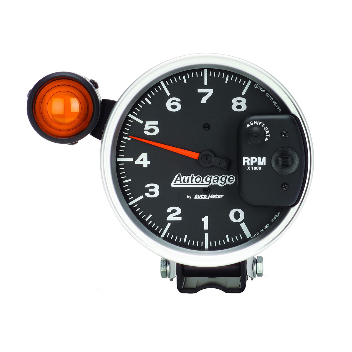 AutoMeter 233905 - GAUGE, TACHOMETER, 5", 8K RPM, PEDESTAL W/ EXT. SHIFT-LITE, BLACK, AUTO GAGE 4