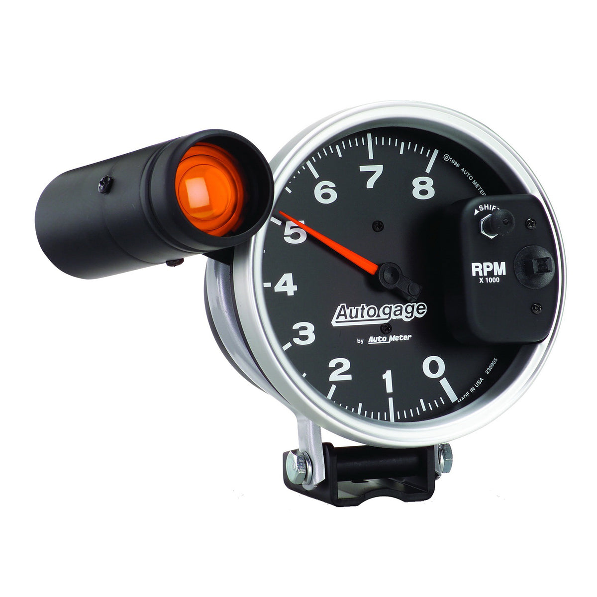 AutoMeter 233905 - GAUGE, TACHOMETER, 5", 8K RPM, PEDESTAL W/ EXT. SHIFT-LITE, BLACK, AUTO GAGE 5