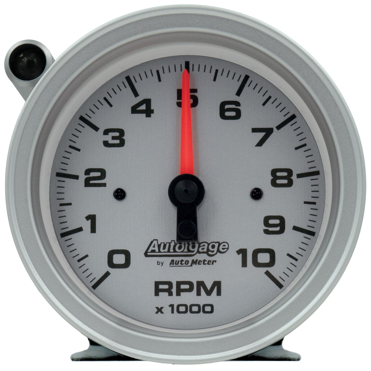 AutoMeter 233909 - GAUGE, TACH, 3 3/4", 10K RPM, PEDESTAL W/EXT SHIFT LIGHT, SLVR DIAL BLK CASE, AG 3