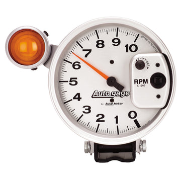 AutoMeter 233911 - GAUGE, TACHOMETER, 5", 10K RPM, PEDESTAL W/ EXT. SHIFT-LITE, SILVER, AUTO GAGE 3