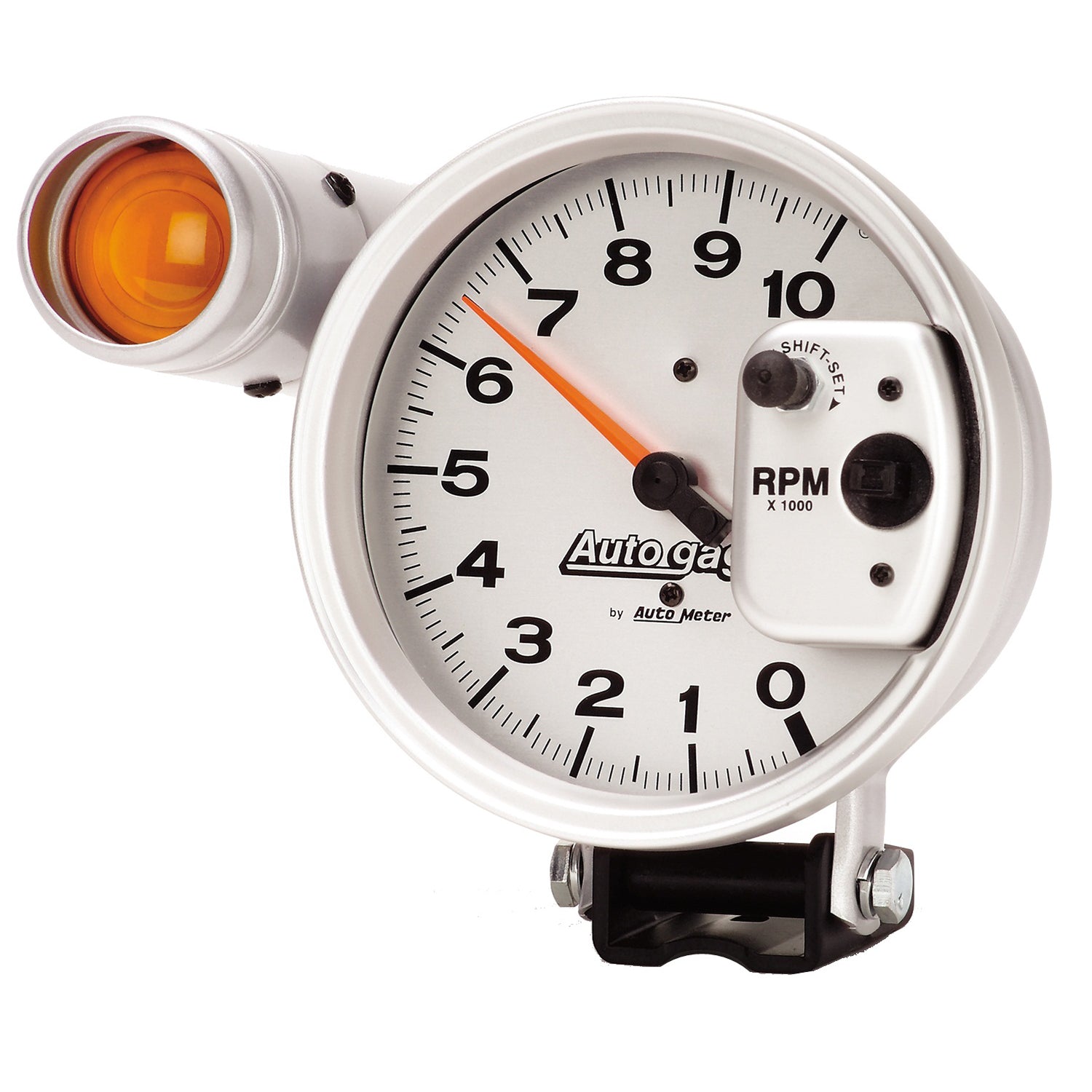 AutoMeter 233911 - GAUGE, TACHOMETER, 5", 10K RPM, PEDESTAL W/ EXT. SHIFT-LITE, SILVER, AUTO GAGE 4