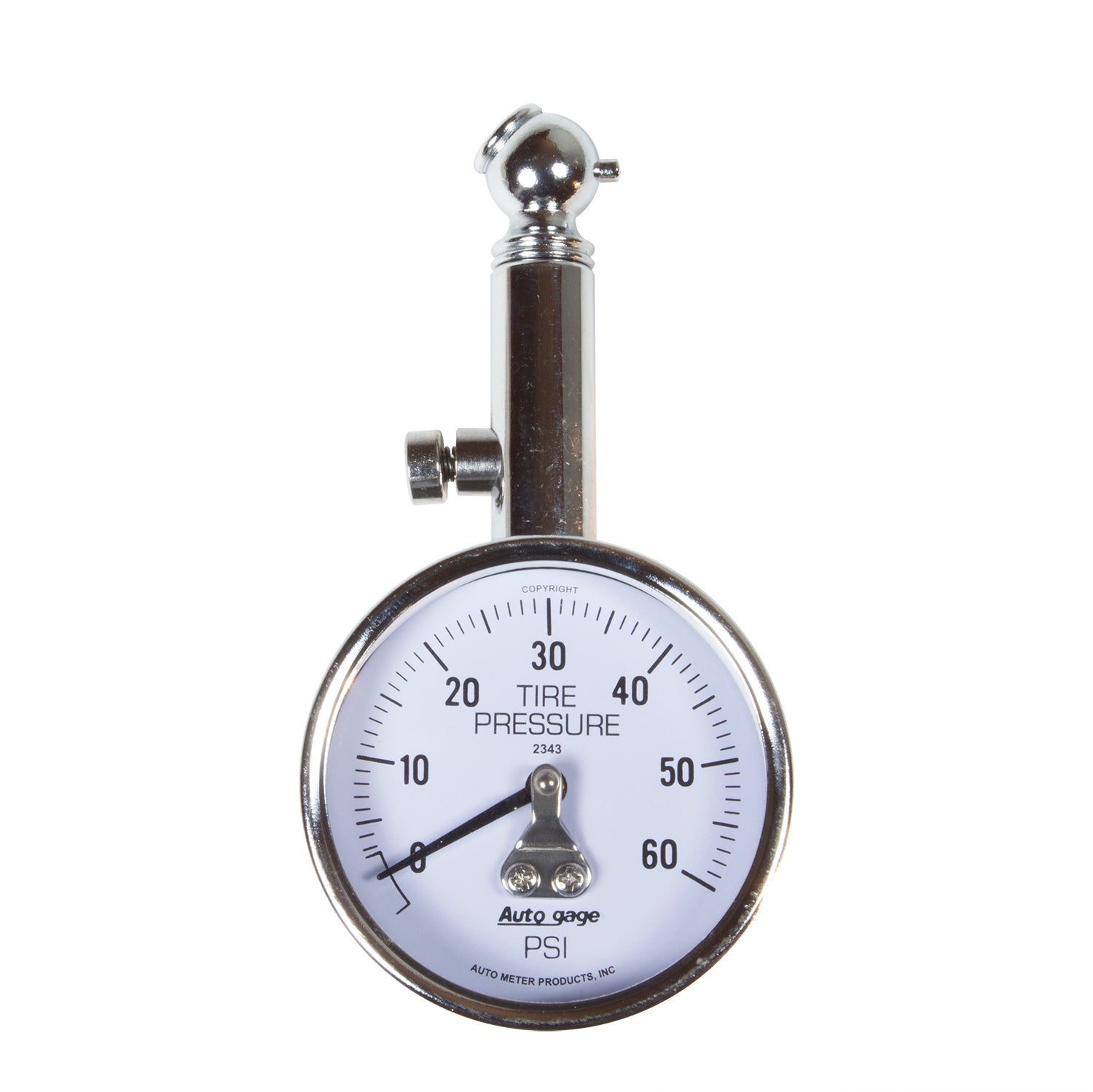 AutoMeter 2343 - GAUGE, TIRE PRESSURE, ANALOG, 60PSI, WHITE DIAL, W/ PEAK HOLD, AUTOGAGE 4