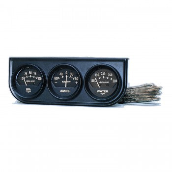 AutoMeter 2347 - GAUGE CONSOLE, OILP/WTMP/AMP, 2", 100PSI/280?F/60A, BLK DIAL, BLK BZL, AG 4