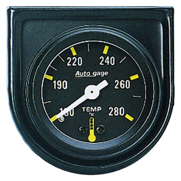 AutoMeter 2352 - GAUGE CONSOLE, WATER TEMP, 1.5", 280?F, MECH, BLK DIAL, BLK BEZEL, AUTOGAGE 3