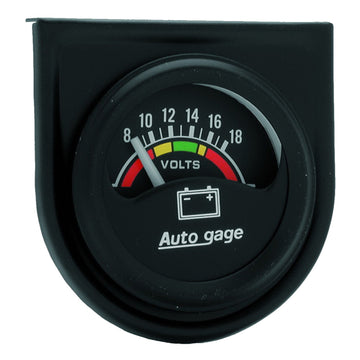 AutoMeter 2356 - GAUGE CONSOLE, VOLTMETER, 1.5", 18V, BLK DIAL, BLK BEZEL, AUTOGAGE 3