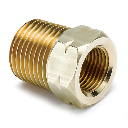 AutoMeter 2372 - FITTING, ADAPTER, 1/2" NPT MALE, BRASS, FOR AUTO GAGE MECH. TEMP. 3