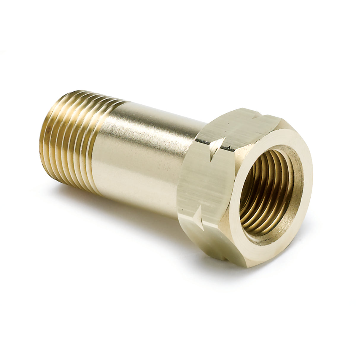 AutoMeter 2373 - FITTING, ADAPTER, 3/8" NPT MALE, EXTENSION, BRASS, FOR AUTO GAGE MECH. TEMP. 3