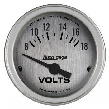 AutoMeter 2380 - GAUGE CONSOLE, VOLTMETER, 2 1/16", 18V, SLVR DIAL, SLVR BEZEL, AUTOGAGE 4