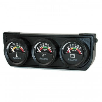AutoMeter 2391 - GAUGE CONSOLE, OILP/WTMP/VOLT, 1.5", 100PSI/280?F/18V, ELEC BK DIAL, BK BZL, AG 4