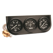 AutoMeter 2393 - GAUGE CONSOLE, OILP/WTMP/AMP, 2", 100PSI/280?F/60A, BLK DIAL, BLK BZL, AUTOGAGE 3