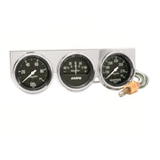 AutoMeter 2395 - GAUGE CONSOLE, OILP/WTMP/AMP, 2 5/8", 100PSI/280?F/60A, BLK DIAL, CHROME BZL, AG 3