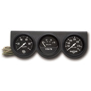 AutoMeter 2398 - GAUGE CONSOLE, OILP/WTMP/VOLT, 2 5/8", 100PSI/280?F/16V, BLK DIAL, BLK BZL, AG 3