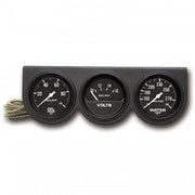 AutoMeter 2398 - GAUGE CONSOLE, OILP/WTMP/VOLT, 2 5/8", 100PSI/280?F/16V, BLK DIAL, BLK BZL, AG 4