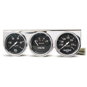 AutoMeter 2399 - GAUGE CONSOLE, OILP/WTMP/VOLT, 2 5/8", 100PSI/280?F/16V, BLK DIAL, CHRME BZL, AG 3