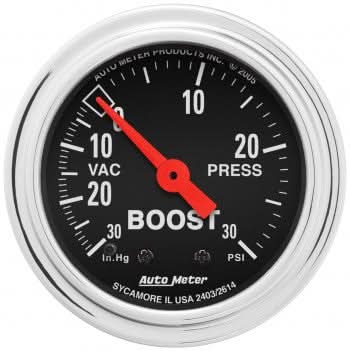 AutoMeter 2403 - GAUGE, VAC/BOOST, 2 1/16", 30INHG-30PSI, MECHANICAL, TRADITIONAL CHROME 4