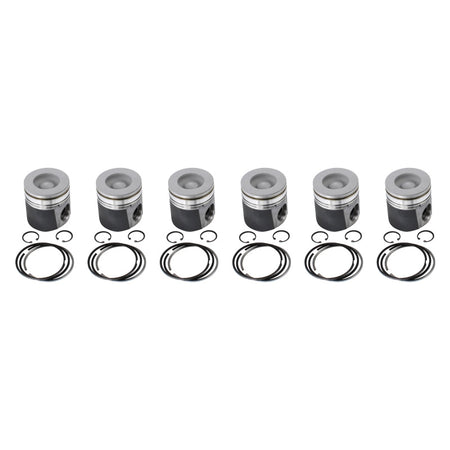 Industrial Injection PDM-03523CC.040 - 1989-1998 12v Cummins Marine Big Bowl Coated & Chamfered Piston Kit (.040) 1