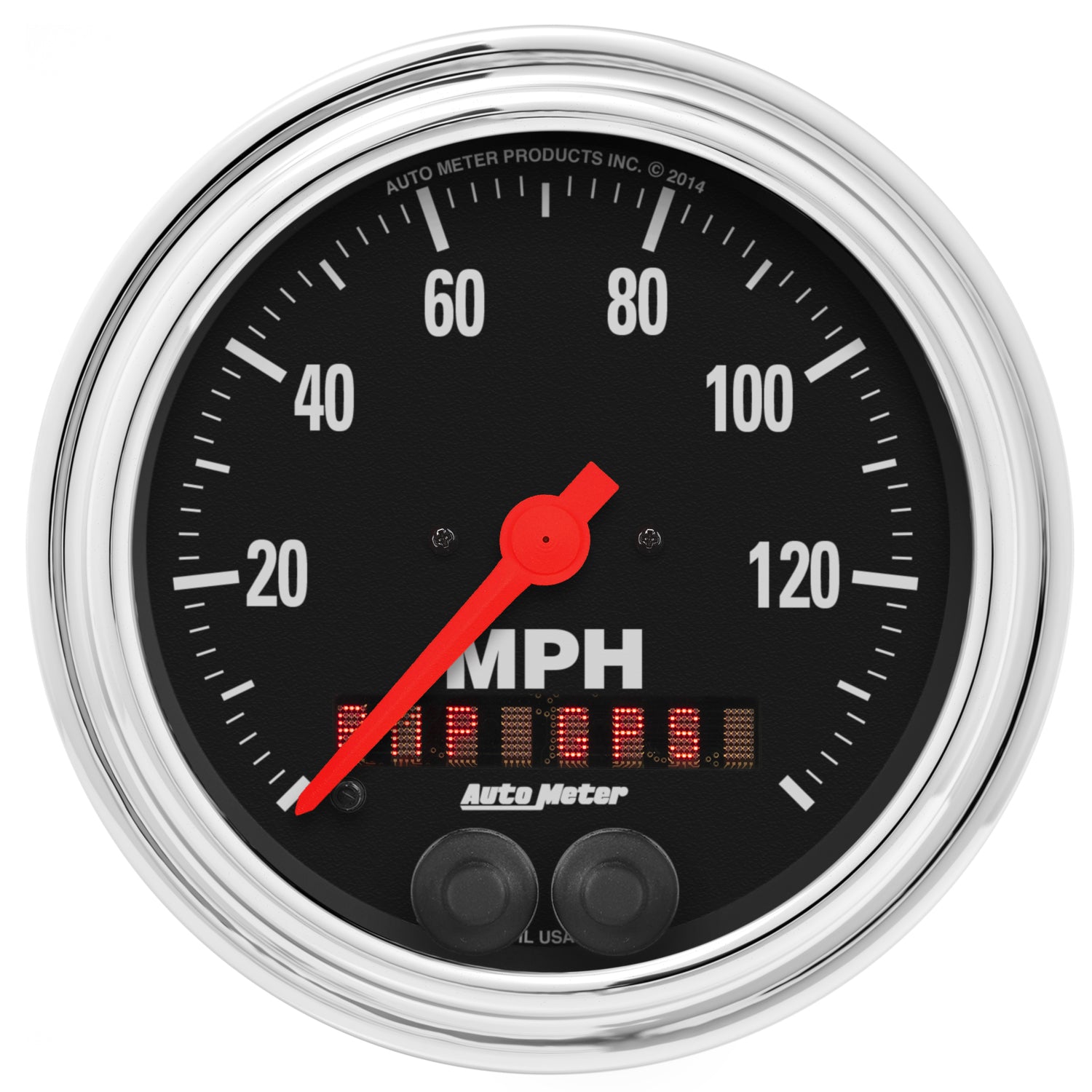 AutoMeter 2480 - GAUGE, SPEEDOMETER, 3 3/8", 140MPH, GPS, TRADITIONAL CHROME 3