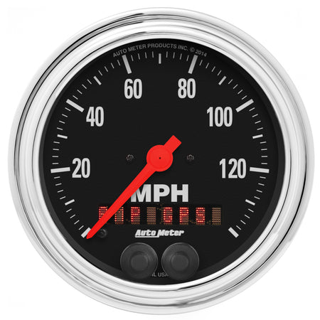 AutoMeter 2480 - GAUGE, SPEEDOMETER, 3 3/8", 140MPH, GPS, TRADITIONAL CHROME 3