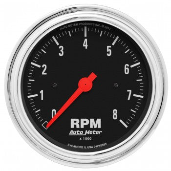 AutoMeter 2499 - GAUGE, TACHOMETER, 3 3/8", 8K RPM, IN-DASH, TRADITIONAL CHROME 4