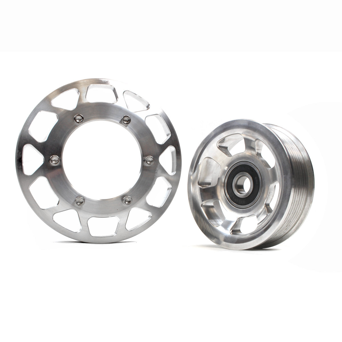 Industrial Injection 24FC09 - Common Rail Cummins Billet Pulley Kit Clear Anodized 1