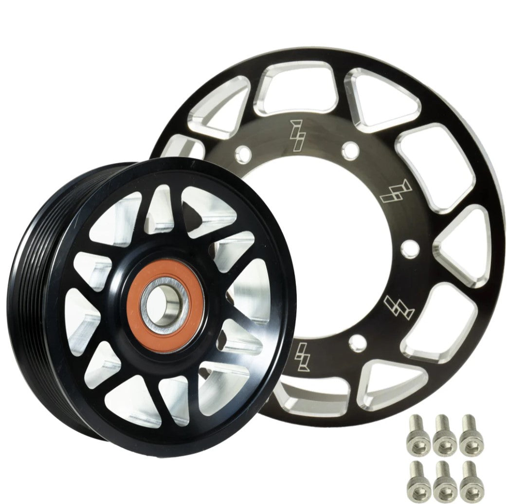 Industrial Injection 24FC14 - Common Rail Cummins Billet Pulley Kit Black Anodized 1