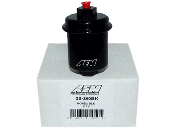 AEM Electronics 25-200BK - High Volume Fuel Filter Acura/Honda Inlet 14mm x 1.5 Outlet 12mm x 1.25 AEM Electronics 1