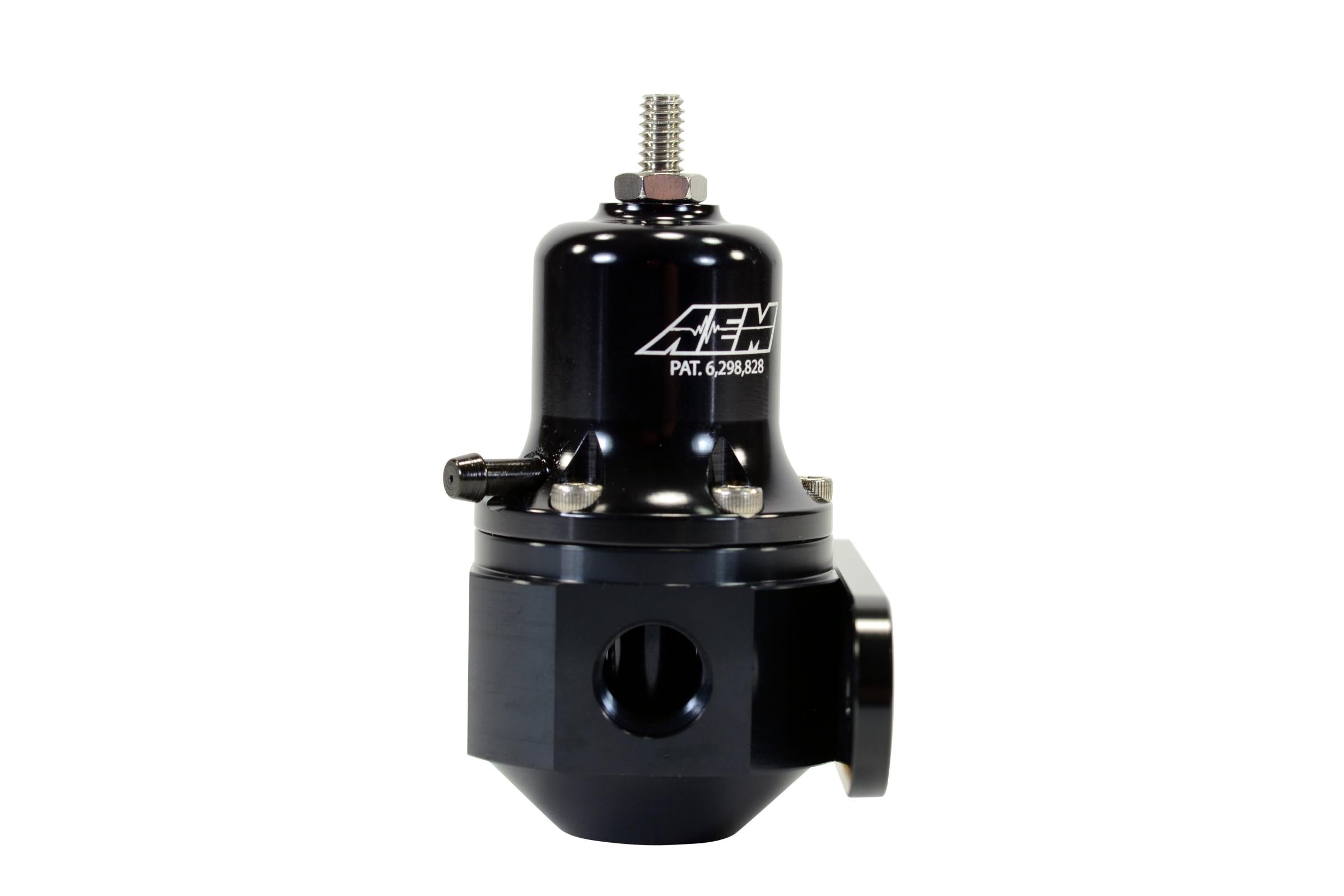 AEM Electronics 25-305BK - Hi-Cap Universal Adjustable Fuel Pressure Regulator Inlet 2 x -6AN (9/16-18) Outlet -6AN Gauge Port 1/8 Inch NPT Black AEM Electronics 1