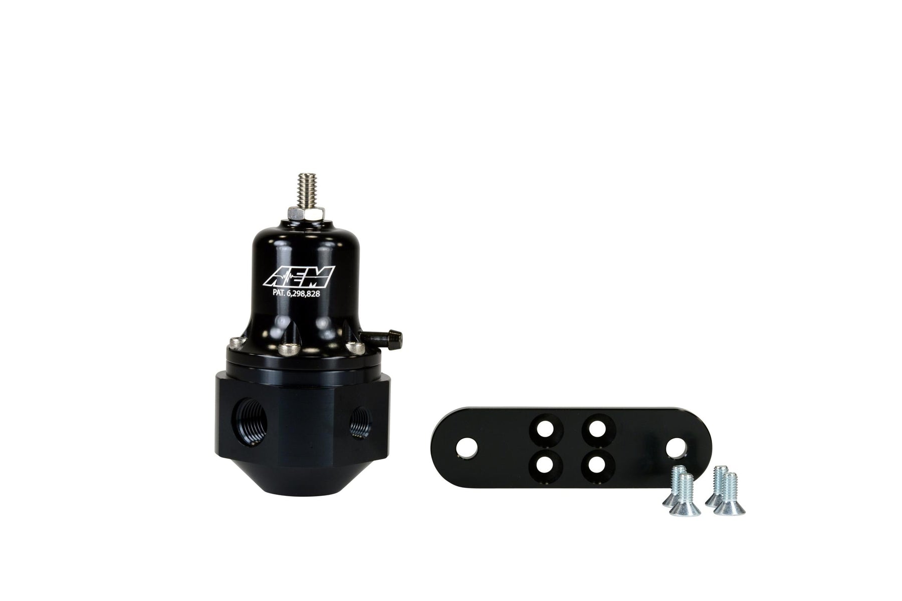 AEM Electronics 25-305BK - Hi-Cap Universal Adjustable Fuel Pressure Regulator Inlet 2 x -6AN (9/16-18) Outlet -6AN Gauge Port 1/8 Inch NPT Black AEM Electronics 2