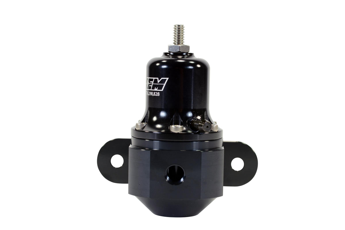 AEM Electronics 25-305BK - Hi-Cap Universal Adjustable Fuel Pressure Regulator Inlet 2 x -6AN (9/16-18) Outlet -6AN Gauge Port 1/8 Inch NPT Black AEM Electronics 3