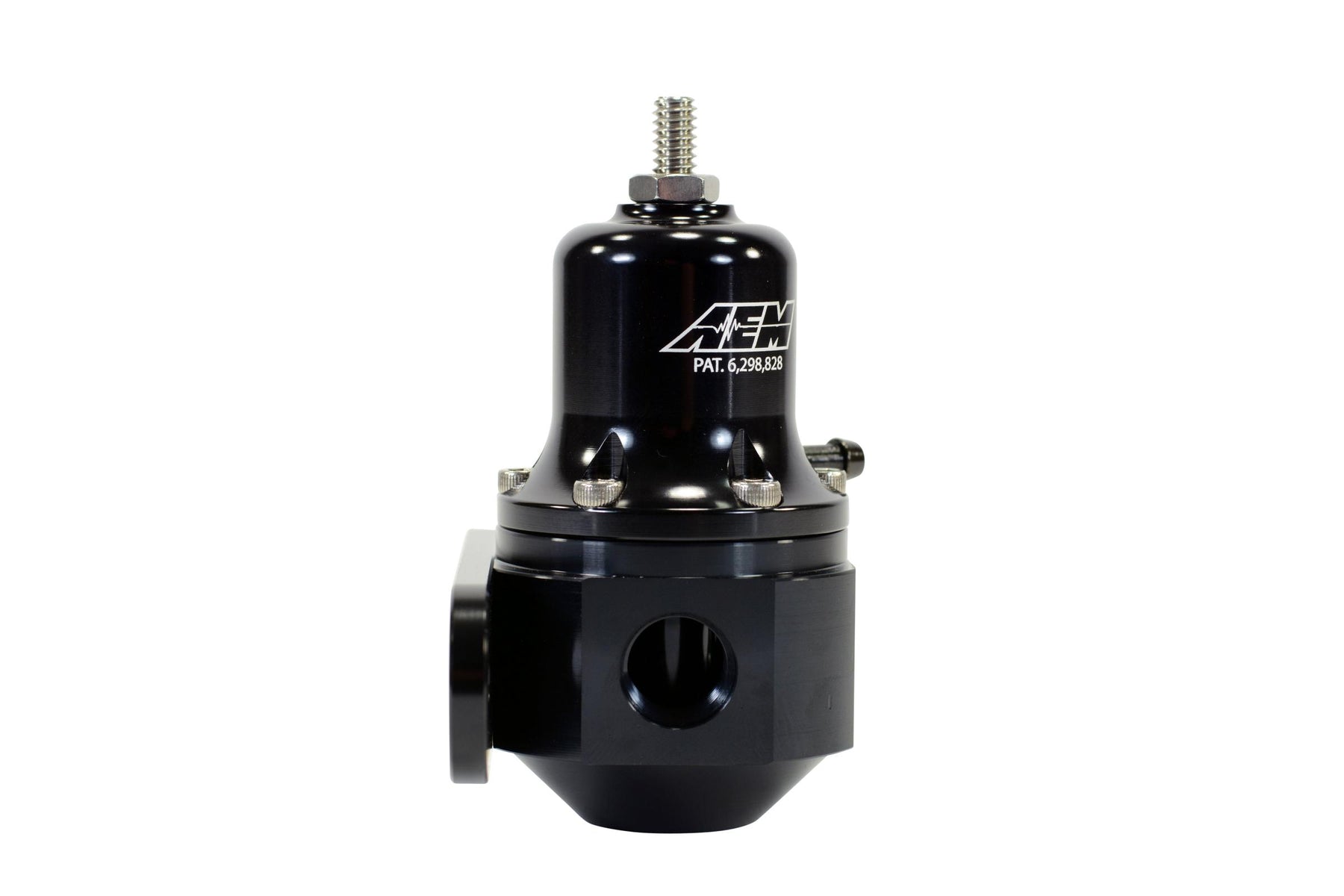 AEM Electronics 25-305BK - Hi-Cap Universal Adjustable Fuel Pressure Regulator Inlet 2 x -6AN (9/16-18) Outlet -6AN Gauge Port 1/8 Inch NPT Black AEM Electronics 4