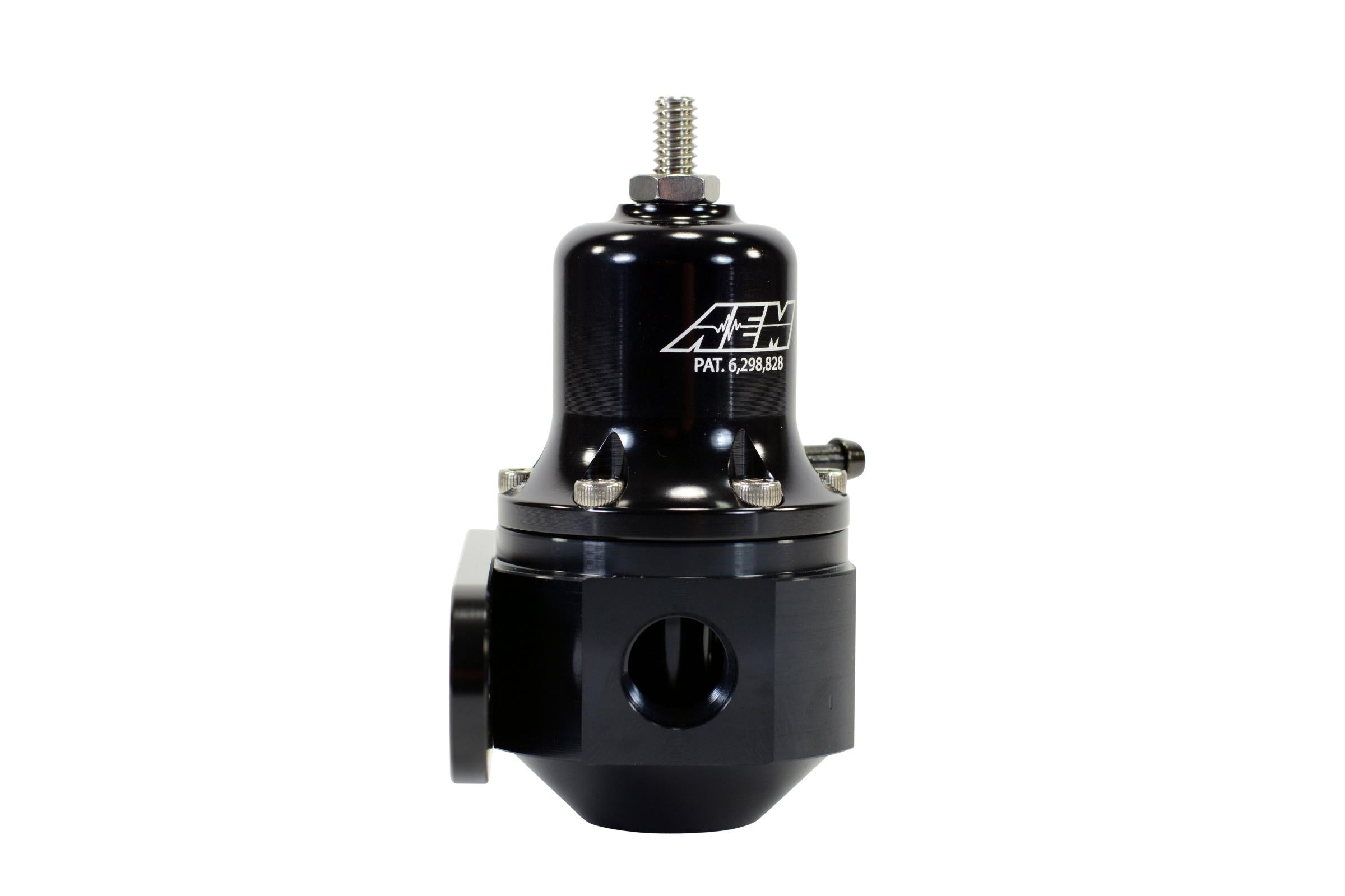AEM Electronics 25-305BK - Hi-Cap Universal Adjustable Fuel Pressure Regulator Inlet 2 x -6AN (9/16-18) Outlet -6AN Gauge Port 1/8 Inch NPT Black AEM Electronics 4