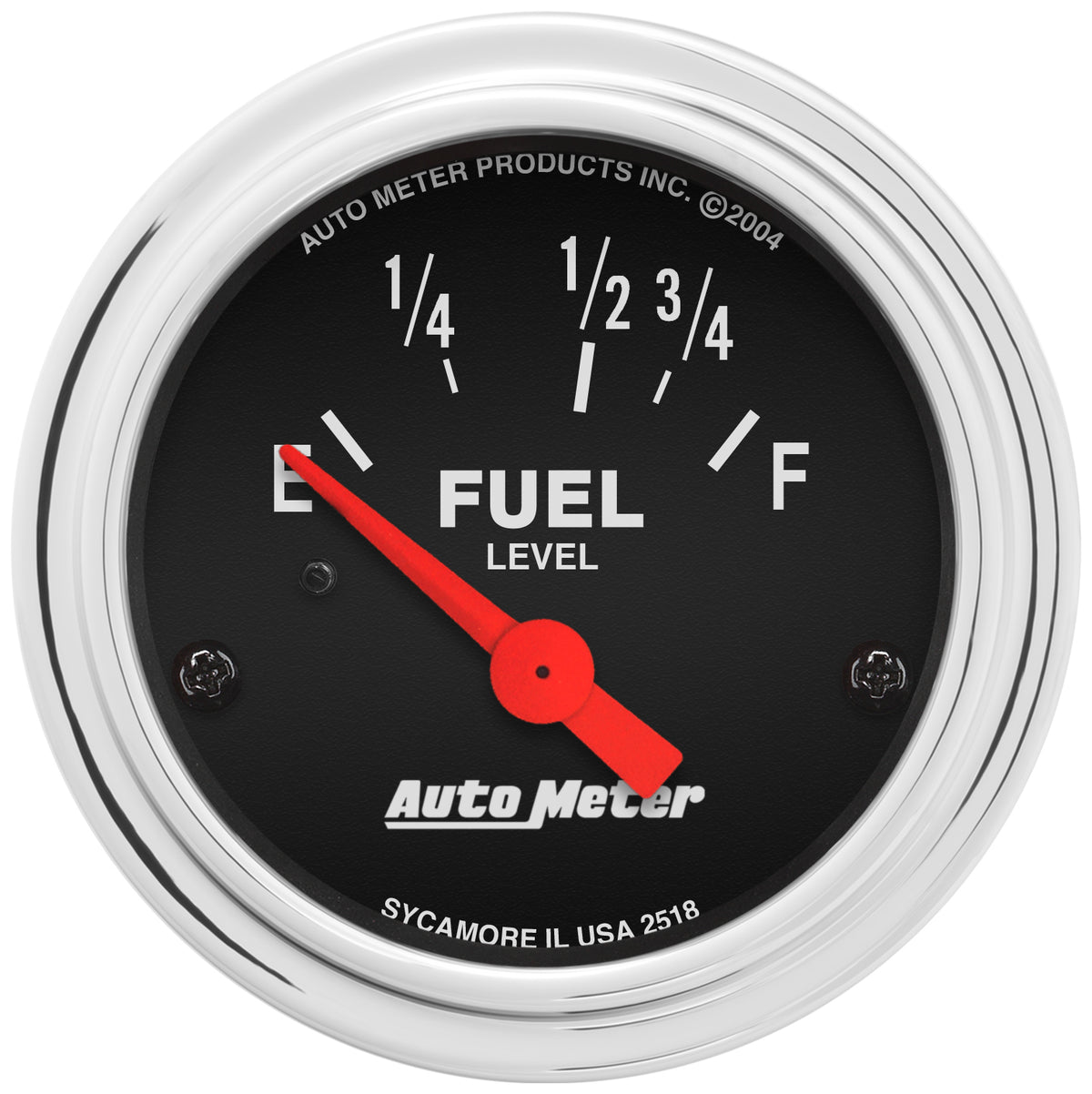 AutoMeter 2518 - GAUGE, FUEL LEVEL, 2 1/16", 16OE TO 158OF, ELEC, TRADITIONAL CHROME 3