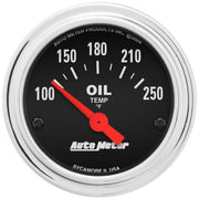 AutoMeter Body AutoMeter 2542 - GAUGE, OIL TEMP, 2 1/16", 100-250?F, ELECTRIC, TRADITIONAL CHROME
