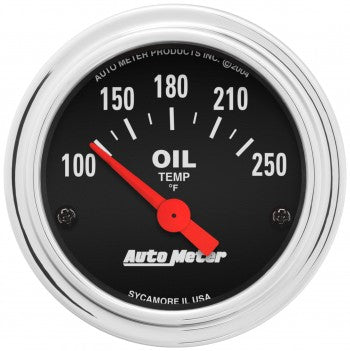 AutoMeter 2542 - GAUGE, OIL TEMP, 2 1/16", 100-250?F, ELECTRIC, TRADITIONAL CHROME 4