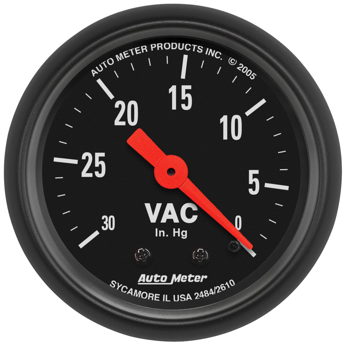 AutoMeter 2610 - GAUGE, VACUUM, 2 1/16", 30INHG, MECHANICAL, Z-SERIES 3