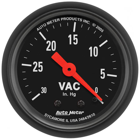 AutoMeter 2610 - GAUGE, VACUUM, 2 1/16", 30INHG, MECHANICAL, Z-SERIES 3