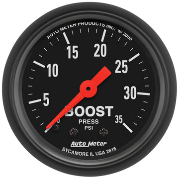 AutoMeter 2616 - GAUGE, BOOST, 2 1/16", 35PSI, MECHANICAL, Z-SERIES 3