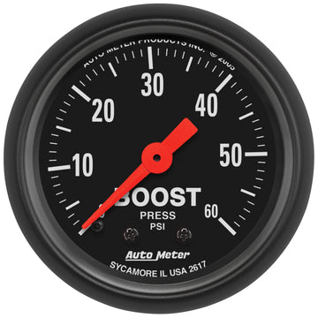 AutoMeter 2617 - GAUGE, BOOST, 2 1/16", 60PSI, MECHANICAL, Z-SERIES 3